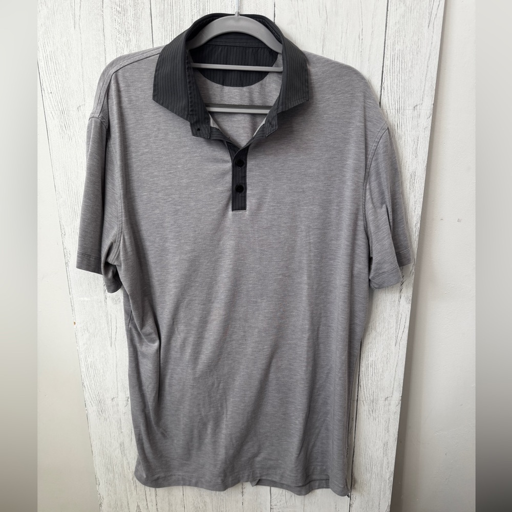 lululemon Gray Polo with Black Collar